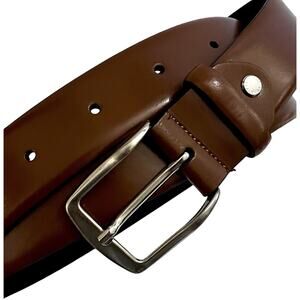 Vera Pelle Italian Leather Men’s Classic Dress Belt Chocolate Brown Sz 43-48